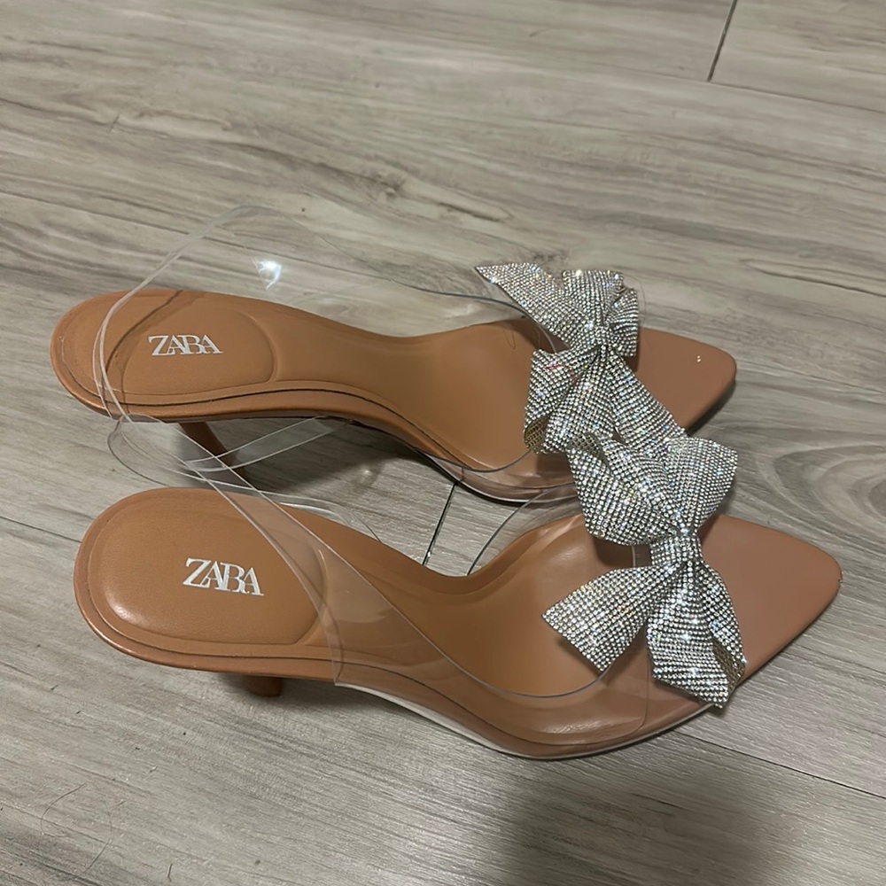 Zara Sequin Bow Heels 
Size 8 Women